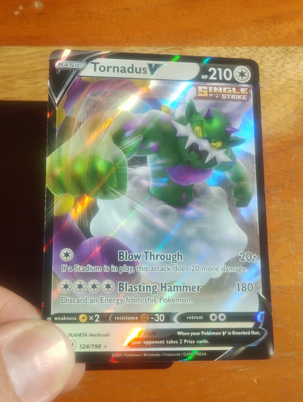 Mint Holo Full Art Ultra Rare Tornadus V 124/198 Chilling Reign Pokemon Card